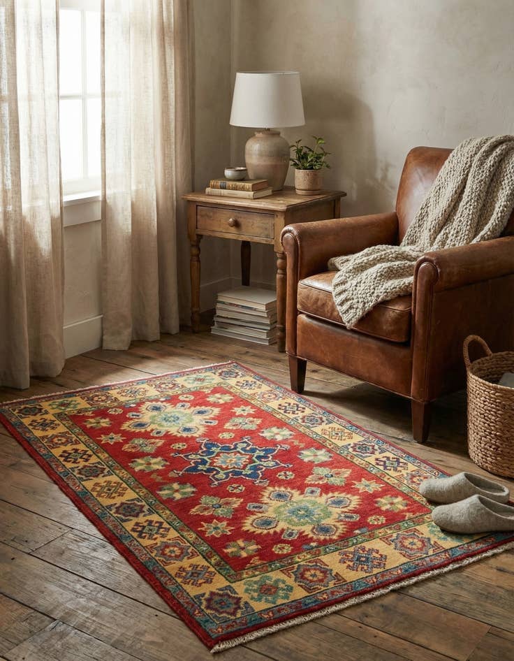 Detail image of 2' 7 x 4' 1  Hand Knotted Kazak Rug