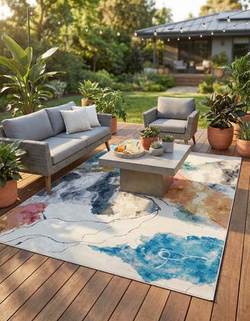 9' x 12' Easy-Clean Modern Indoor / Outdoor Rug