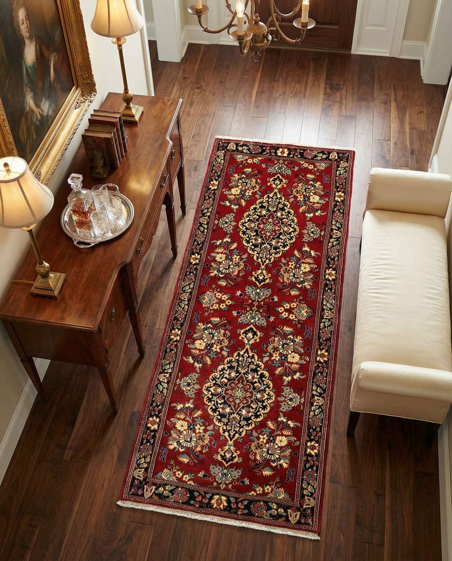 2' 7 x 6' 6 Hand Knotted Qom Persian Runner Rug