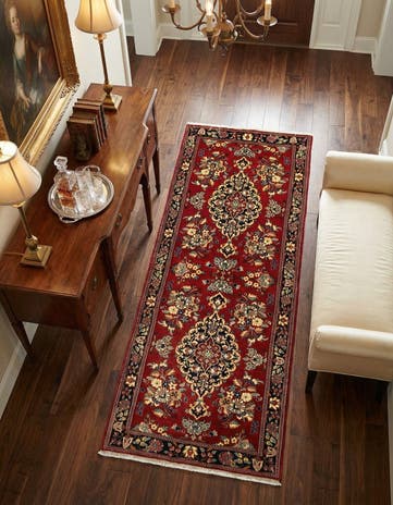 2' 7 x 6' 6 Hand Knotted Qom Persian Runner Rug