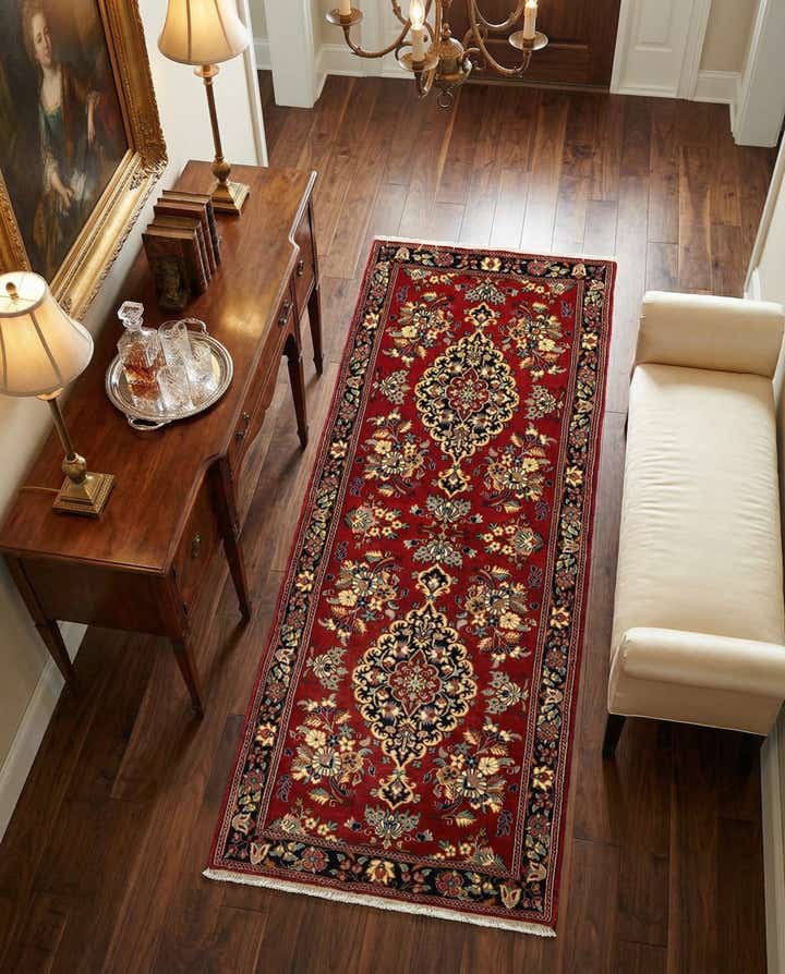 2' 7 x 6' 6 Hand Knotted Qom Persian Runner Rug