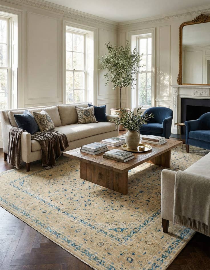 Detail image of  9' 7 x 13'  Hand Knotted Ultra Vintage Persian Wool Rug