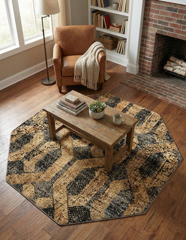 Detail image of 5' 3 x 5' 3 Saturn Octagon Rug