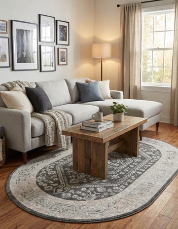 Charcoal Aurelia Oval Rug