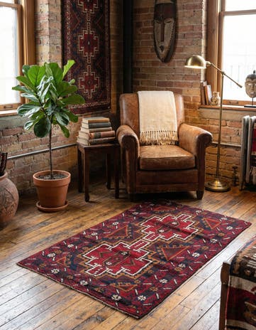 2' 10 x 4' 10 Hand Knotted Balouch Persian Wool Rug