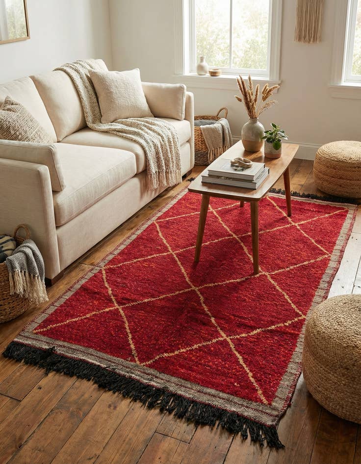 Detail image of 4' x 6' 2  Hand Knotted Moroccan Wool Rug