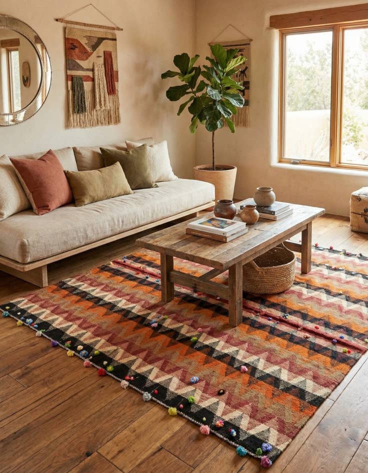 Detail image of 4' 4 x 5' 3 Jajim Square Rug