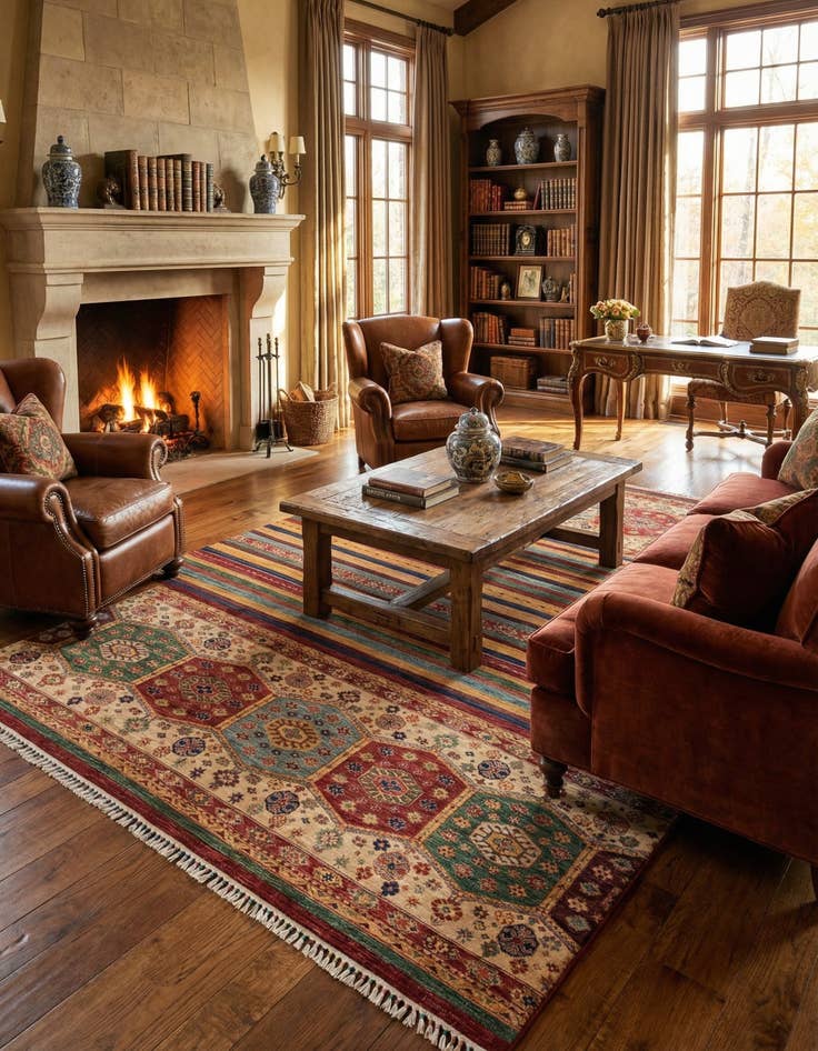 Detail image of 6' 9 x 9' 9  Hand Knotted Ariana Ziegler Rug