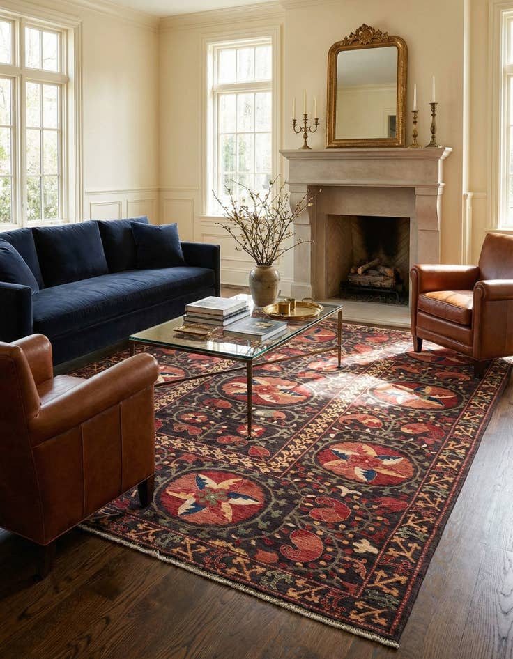 Detail image of 8' 1 x 9' 9  Hand Knotted Ariana Ziegler Rug