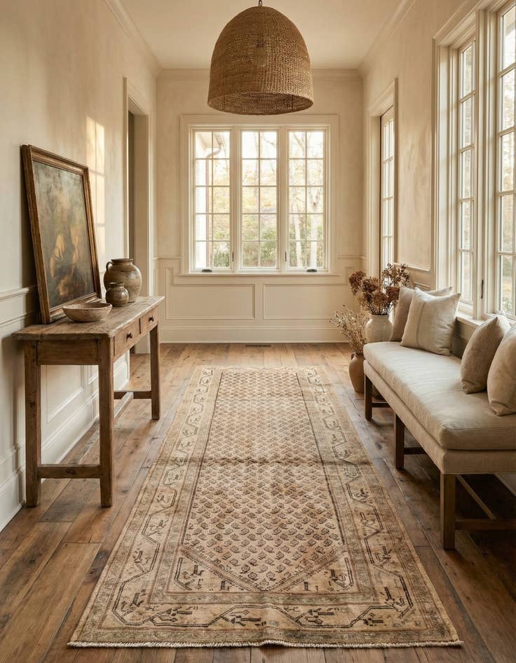 Detail image of 3' 5 x 9' 1  Hand Knotted Ultra Vintage Persian Wool Runner Rug