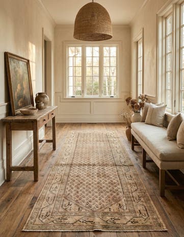 3' 5 x 9' 1 Hand Knotted Ultra Vintage Persian Wool Runner Rug