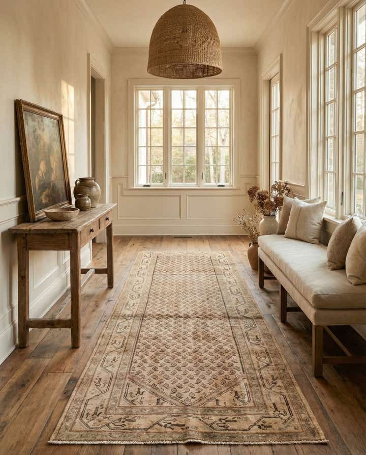 3' 5 x 9' 1 Hand Knotted Ultra Vintage Persian Wool Runner Rug