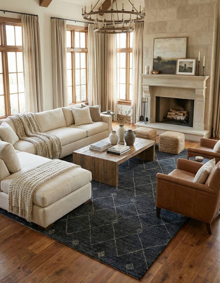 Detail image of 9' 2 x 11' 10  Hand Knotted Darya Wool Rug