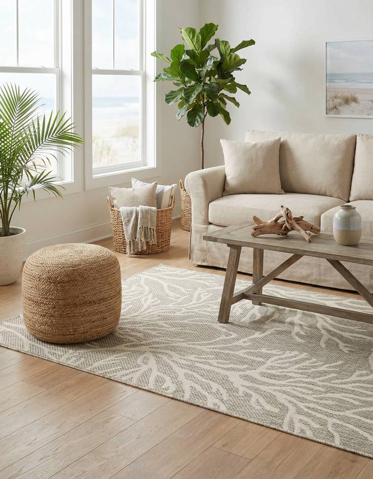 Detail image of  4' x 6'  Washable Coastal Indoor / Outdoor Rug