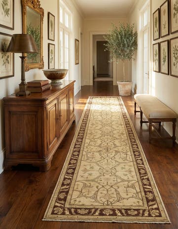 3' 10 x 19' 5 Hand Knotted Peshawar Ziegler Runner Rug
