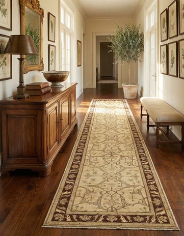 3' 10 x 19' 5 Hand Knotted Peshawar Ziegler Runner Rug