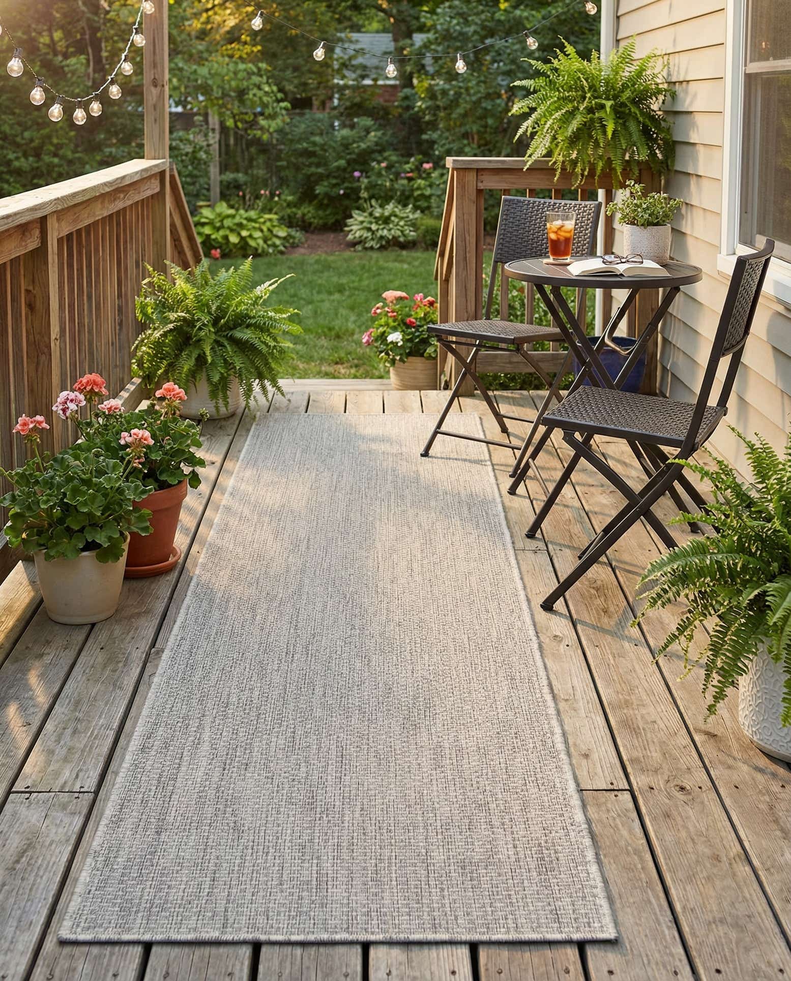 2' 7 x 10' Easy-Clean Solid Indoor / Outdoor Runner Rug