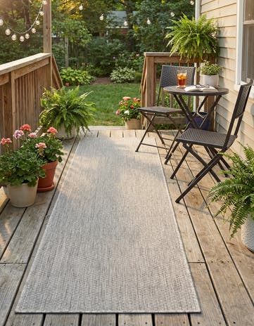 2' 7 x 10' Easy-Clean Solid Indoor / Outdoor Runner Rug