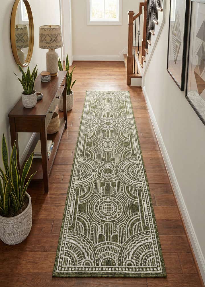 2' x 8' Easy-Clean Traditional Indoor / Outdoor Runner Rug