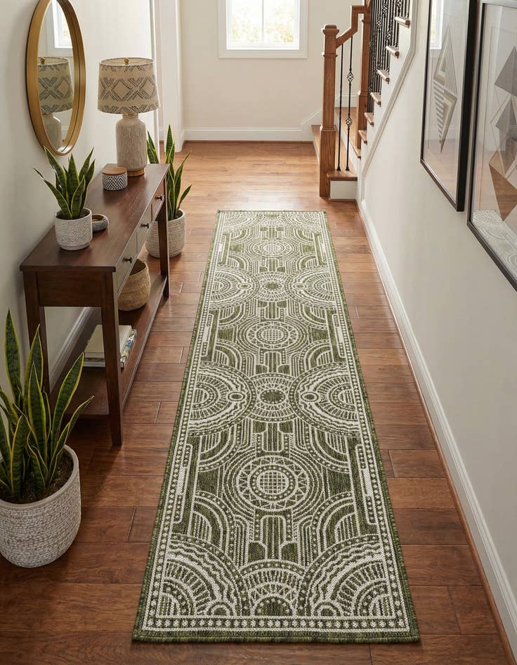 Detail image of 2' x 8'  Washable Traditional Indoor / Outdoor Runner Rug