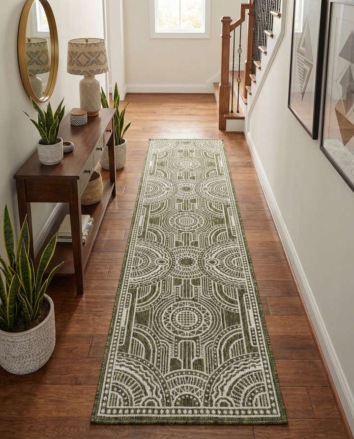 2' x 8' Easy-Clean Traditional Indoor / Outdoor Runner Rug