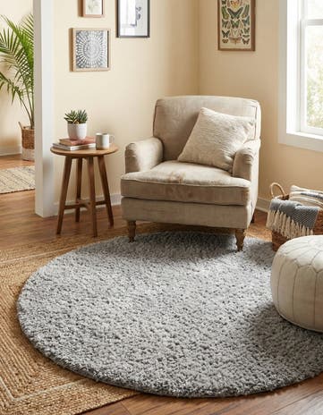 4' x 4' Zermatt Shag Round Rug
