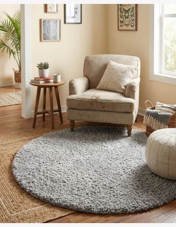 4' x 4' Zermatt Shag Round Rug