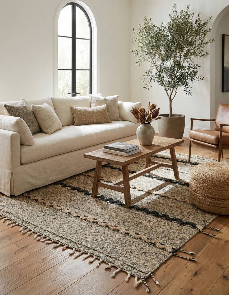 Detail image of 6' 8 x 10' 2  Hand Knotted Moroccan Wool Rug