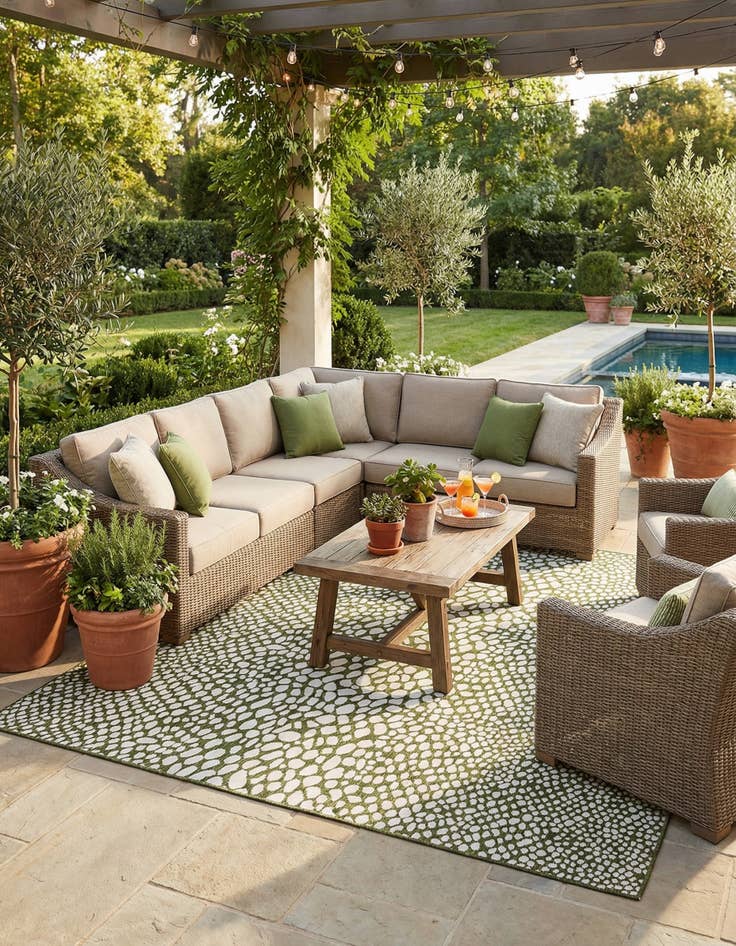 Detail image of 13' x 13'  Washable Jill Zarin Cape Town Indoor / Outdoor Square Rug