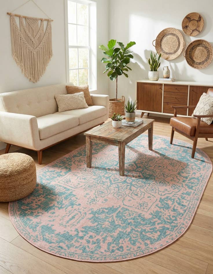 Detail image of 5' 3 x 8'  Washable Jill Zarin Dubai Indoor / Outdoor Oval Rug