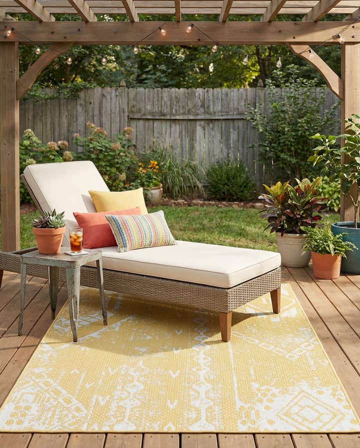 4' x 6' Easy-Clean Bohemian Indoor / Outdoor Rug