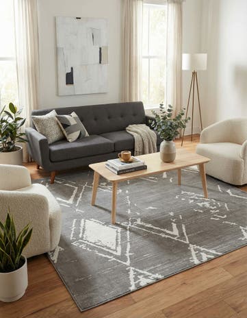 Jill Zarin Gray Uptown Carnegie Hill Square Rug