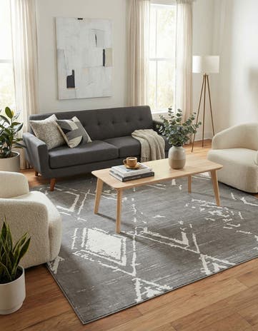 Jill Zarin Gray Uptown Carnegie Hill Square Rug