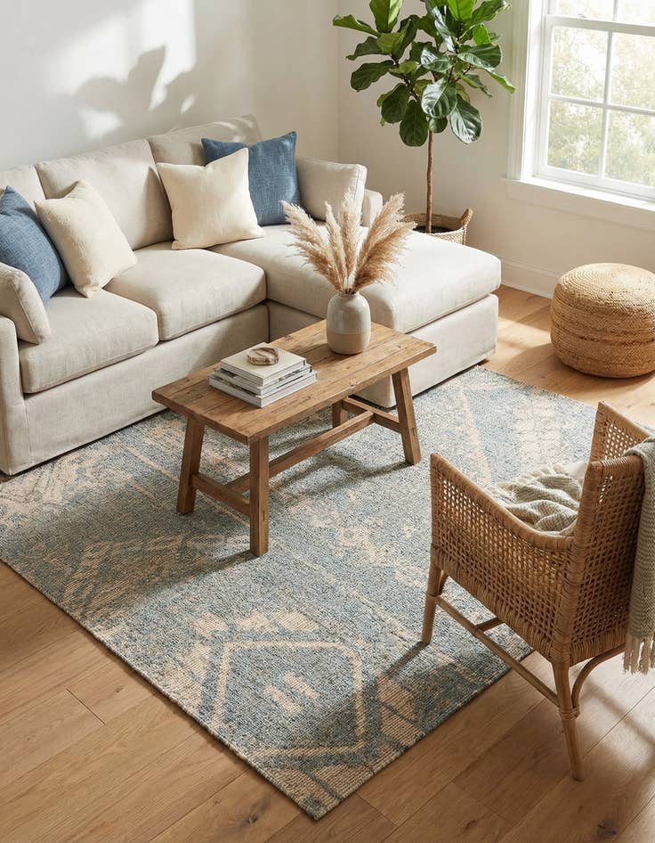 Detail image of  7' 10 x 7' 10  Hand Woven Chenille Jute Square Rug