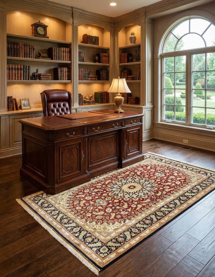 Detail image of 2' 8 x 3' 10 Ghom Silk Rug