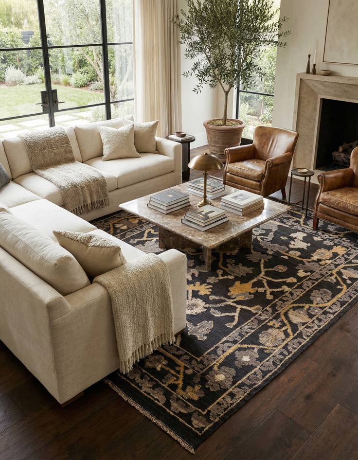 Detail image of 8' 5 x 10' 1  Hand Knotted Oushak Wool Rug