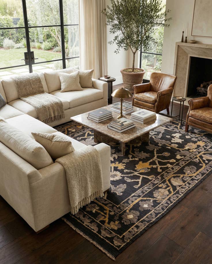 Detail image of 8' 5 x 10' 1 Hand Knotted Oushak Wool Rug