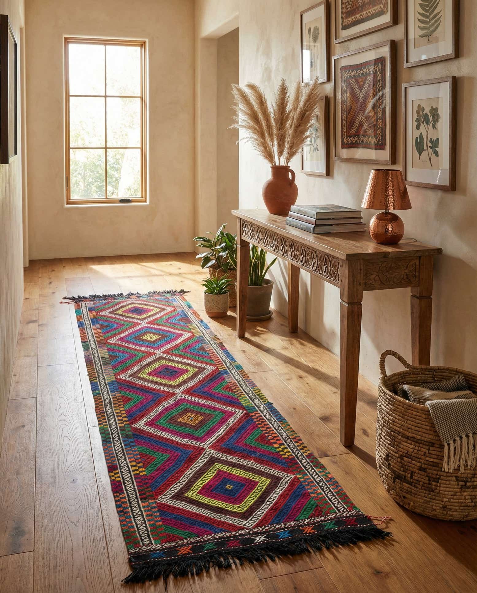 2' 3 x 8' 6 Hand Knotted Kilim Fars Persian Wool Runner Rug