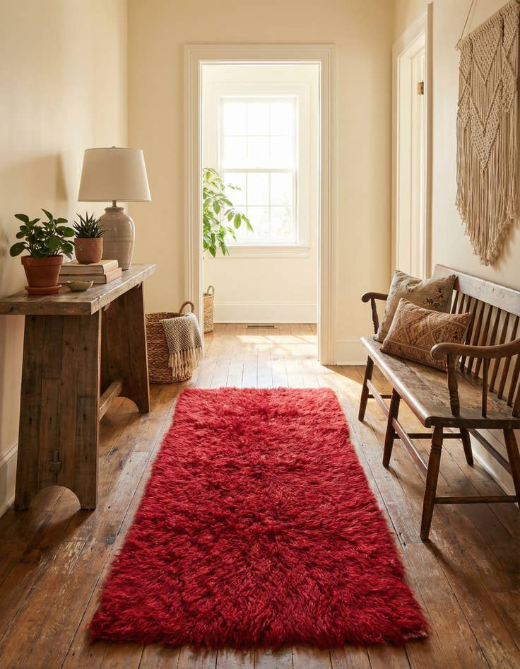 Detail image of 2' 3 x 4' 5  Hand Knotted Moroccan Wool Runner Rug