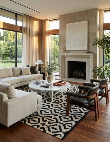 6' 9 x 9' 7 Hand Woven Kilim Modern Wool Rug