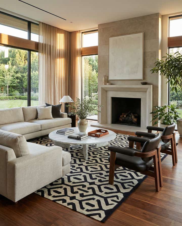 6' 9 x 9' 7 Hand Woven Kilim Modern Wool Rug