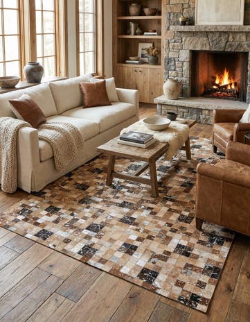 5' 3 x 7' 6 Cowhide Stocks Rug