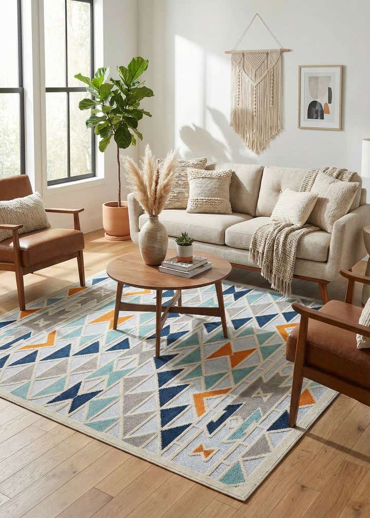 7' 10 x 7' 10 Easy-Clean Aruba Indoor / Outdoor Square Rug