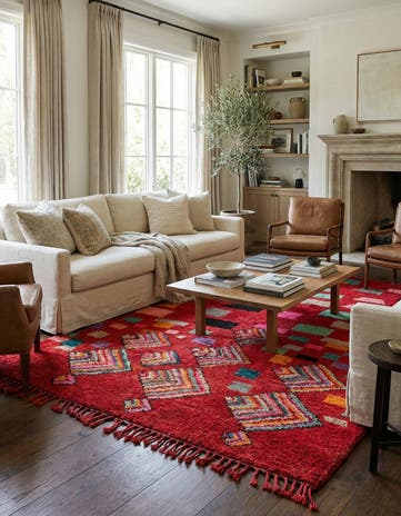6' 10 x 10' Hand Knotted Moroccan Wool Rug