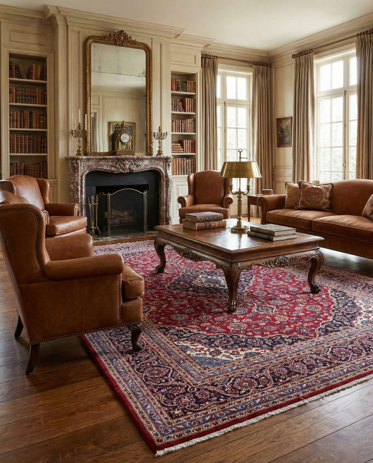 9' 8 x 13' Hand Knotted Kashan Persian Wool Rug