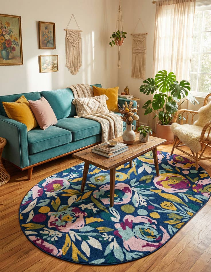 Detail image of  6' x 9' Bloom Oval Rug