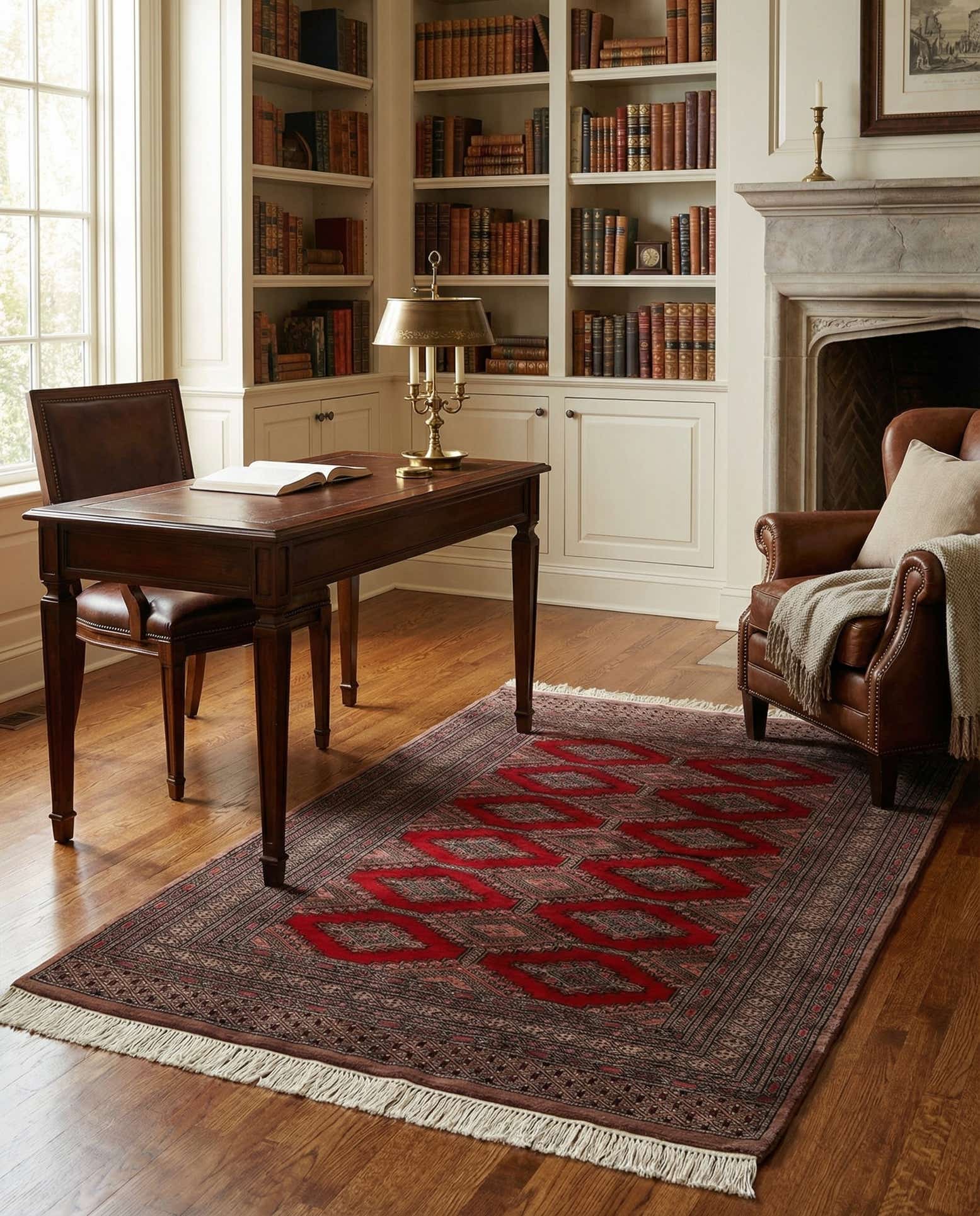 4' 1 x 5' 8 Hand Knotted Bokhara Oriental Wool Rug
