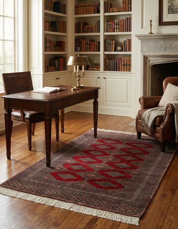 4' 1 x 5' 8 Hand Knotted Bokhara Oriental Wool Rug