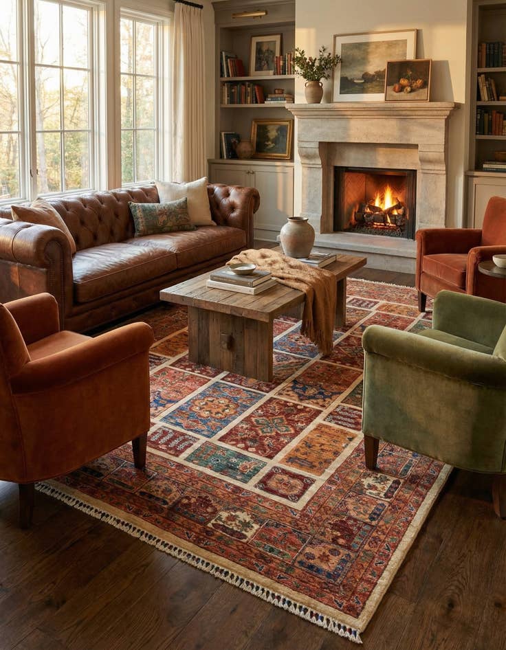 Detail image of 5' 8 x 8'  Hand Knotted Ariana Ziegler Rug