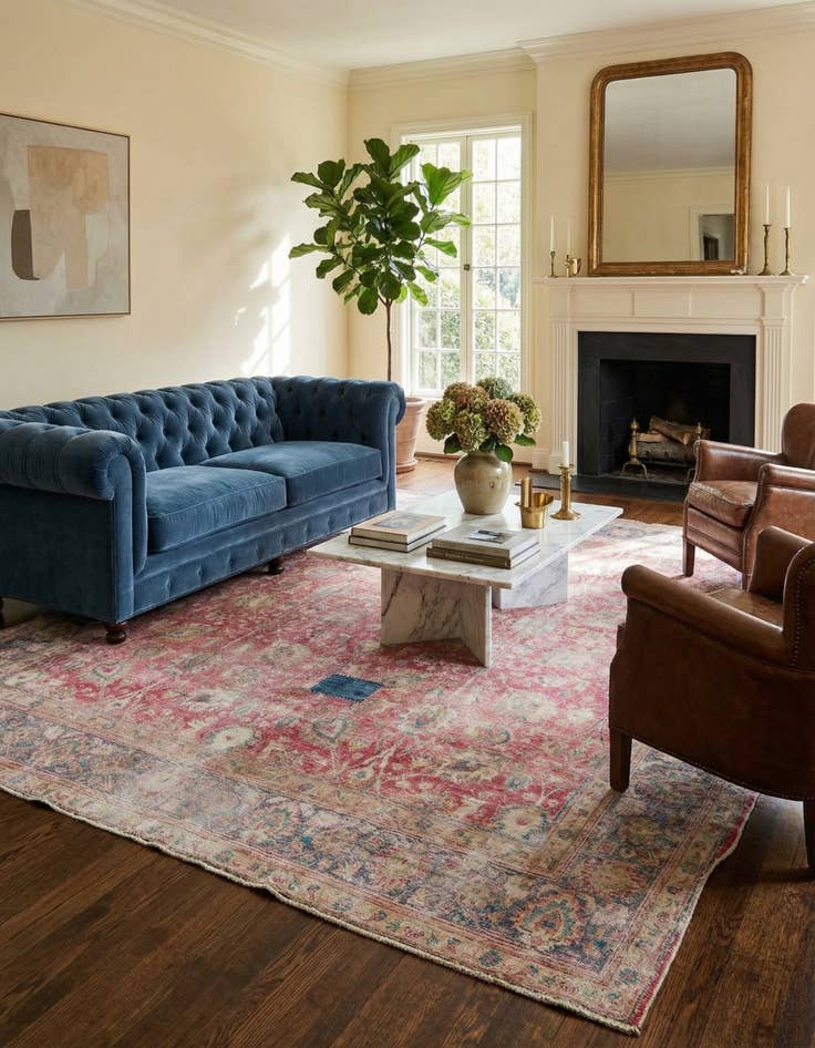 Detail image of 9' 7 x 11' 2  Hand Knotted Ultra Vintage Persian Wool Rug